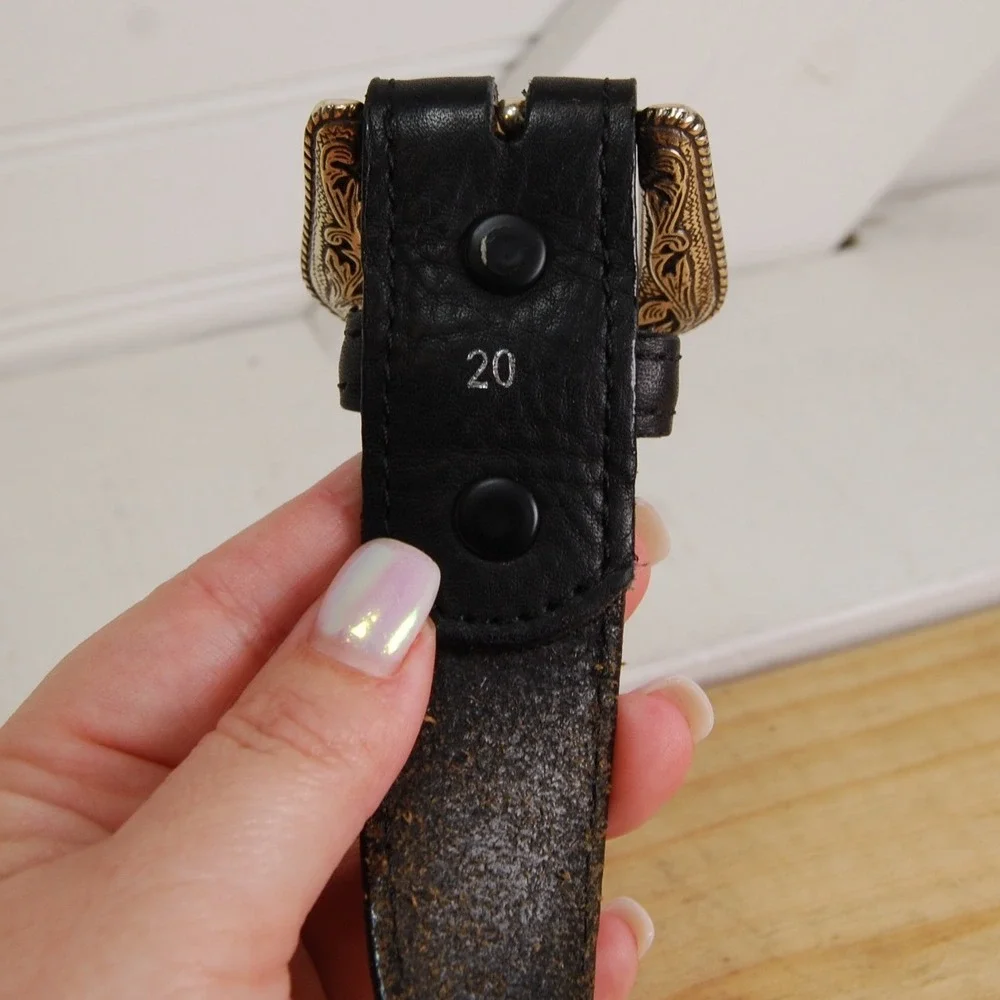 Kids leather belt size 20 small Double S Western belt Unisex‎ youth accessory